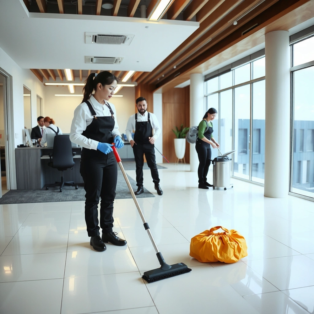 Professional cleaning service in action